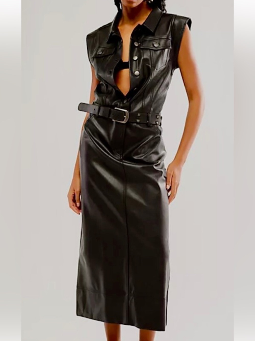 Free People Faux Leather Dani Dress
